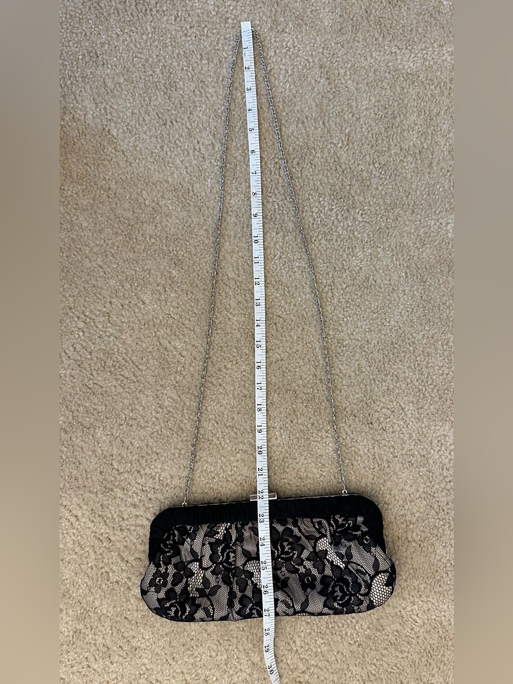 Call It Spring Black Cream Lace Formal Purse Clutch Wedding Event - Picture 3 of 9